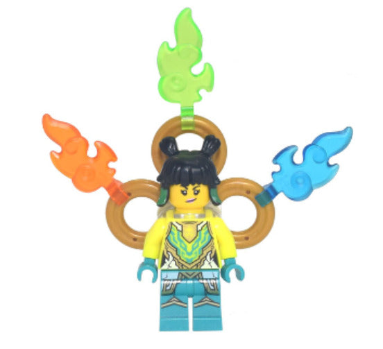 Lego Mei 80033 Neon Yellow Armor Fire Rings Monkie Kid Minifigure