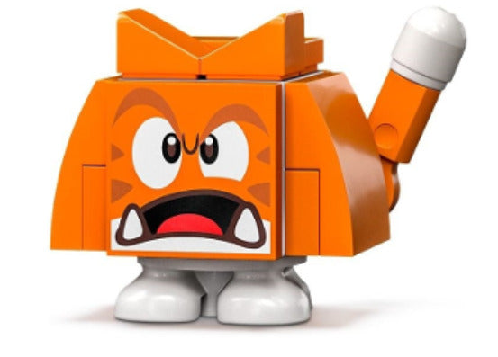 Lego Cat Goomba char06 71407 Angry Open Mouth Super Mario Minifigure