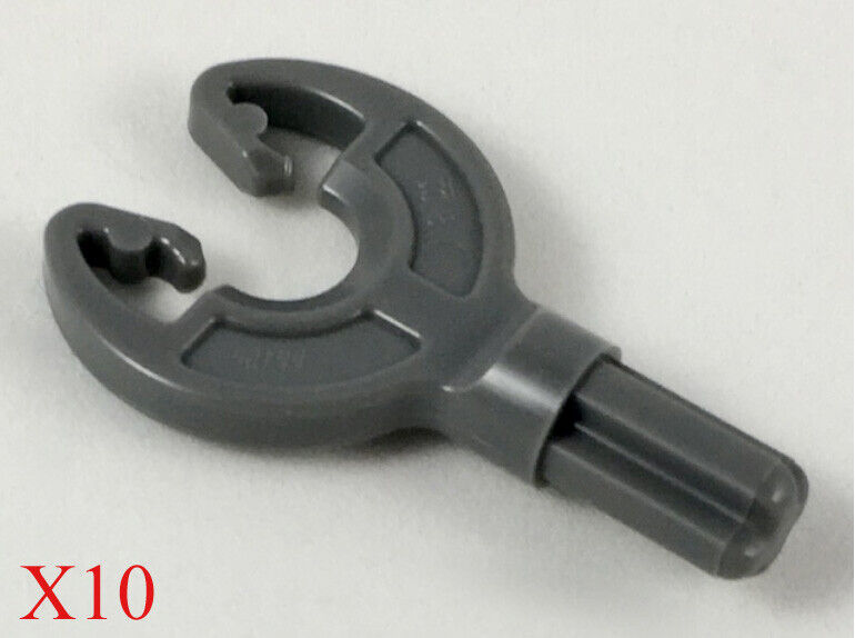 Lego Dark Bluish Gray Technic Axle with Rotation Clip Parts Pieces Lot of 10