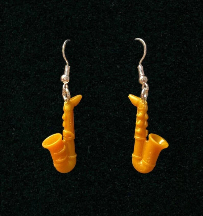 Brickohaulic Saxophone Earrings Handmade with LEGO® Bricks Parts