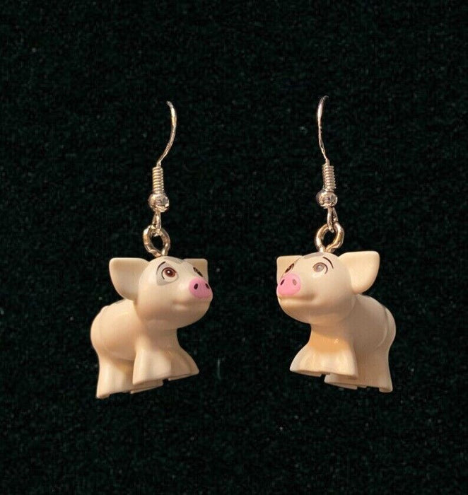 Brickohaulic Moana Pig Dangle Earrings Handmade with LEGO® Bricks Parts