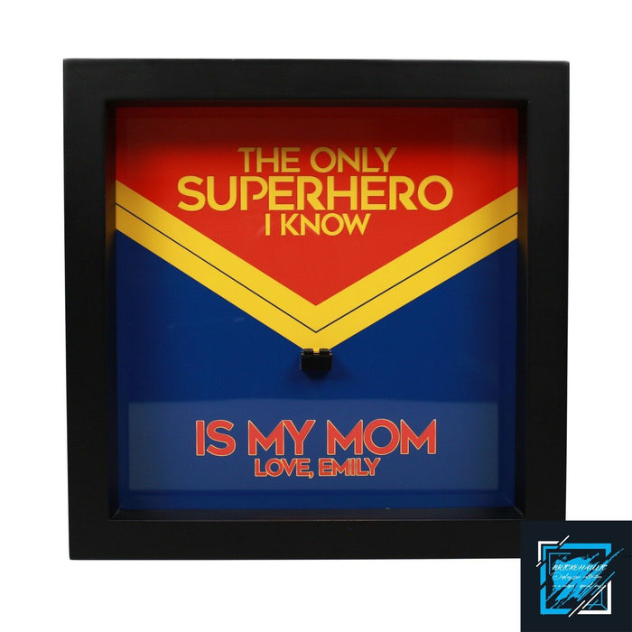 Brickohaulic Personalized Frame Captain Marvel Minifigure Mother, Mom, Wife Gift