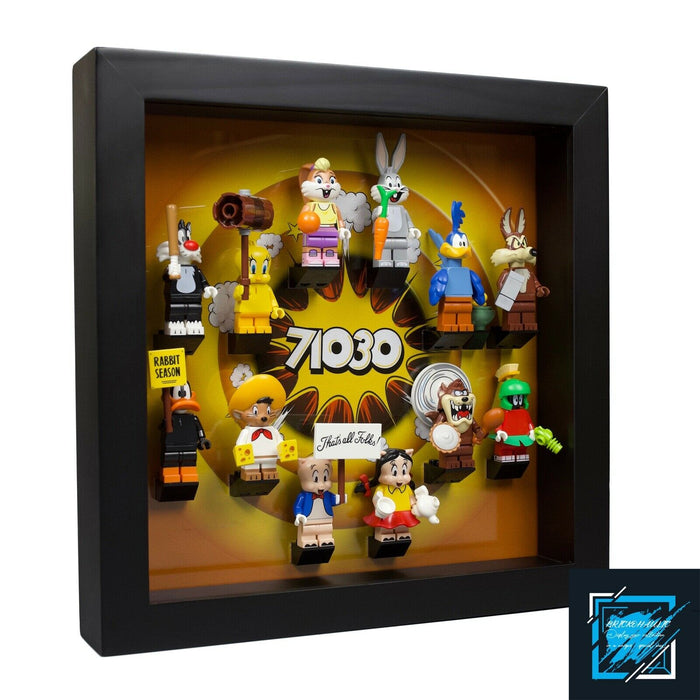 Brickohaulic Black Display Frame Case for Looney Tunes Minifigures 71030