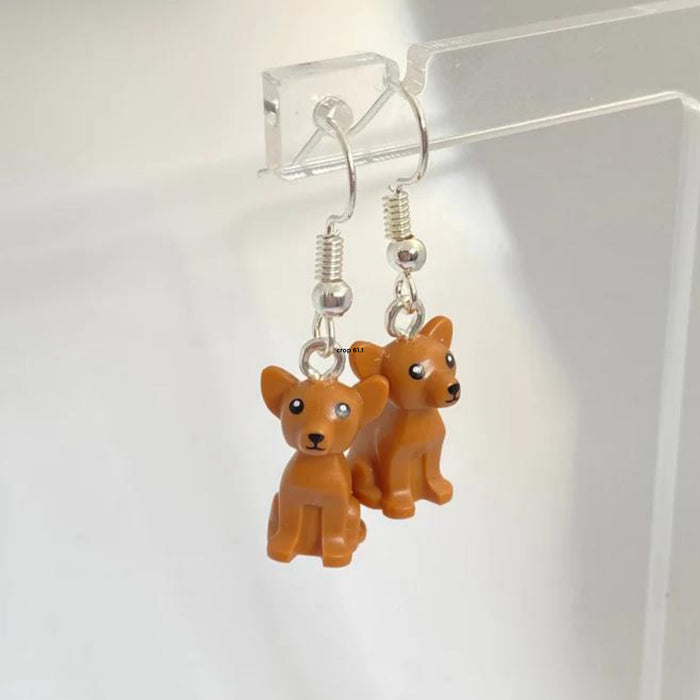 Brickohaulic Chihuahua Drop Earrings Handmade with LEGO® Bricks Parts