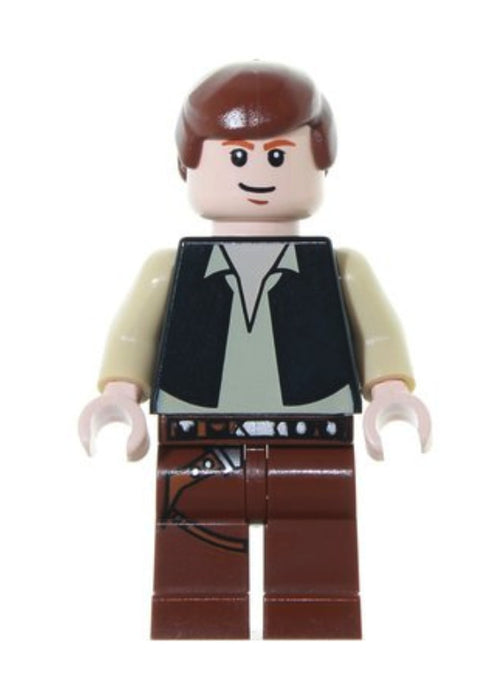 Lego Han Solo 10188 8038 Light Flesh 2010 Head Pattern Star Wars Minifigure