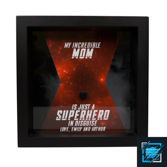 Brickohaulic Personalized Frame Black Widow Minifigure Mother, Mom, Wife Gift