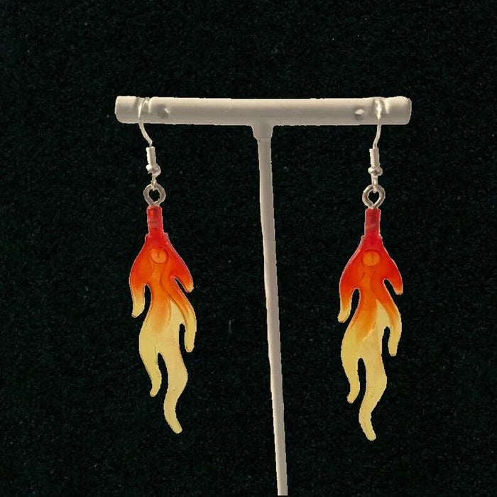 Brickohaulic Flame Dangle Earrings Handmade with LEGO® Bricks Parts