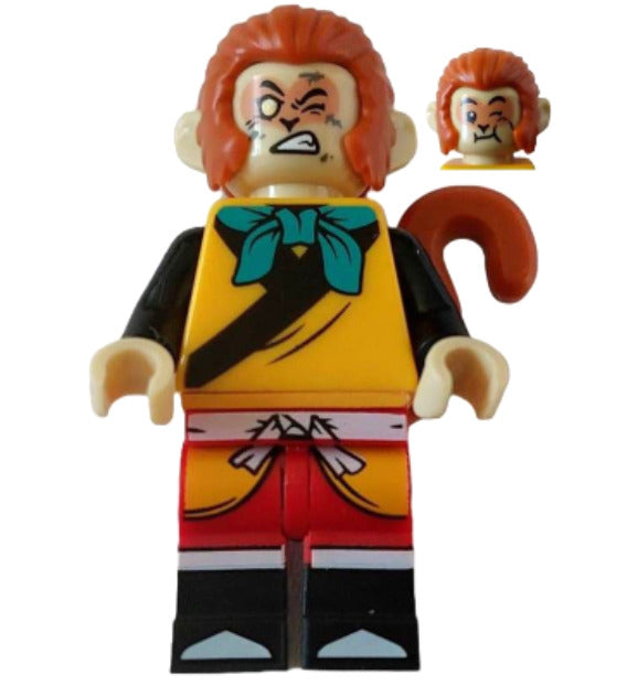 Lego Monkey King 80039 Orange Robe Closed Left Eye Monkie Kid Minifigure