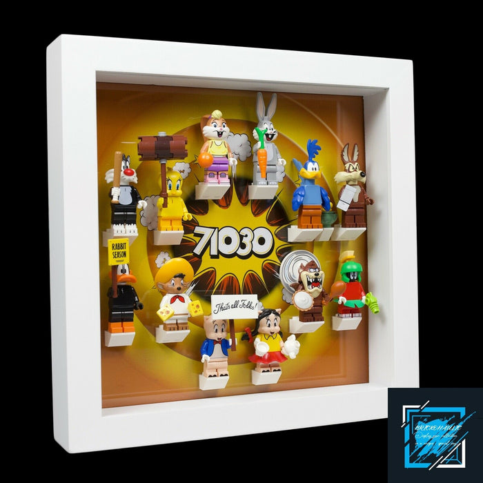 Brickohaulic White Display Frame Case for Looney Tunes Minifigures 71030