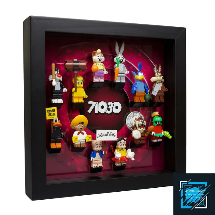 Brickohaulic Black Display Frame Case for Looney Tunes Minifigures 71030