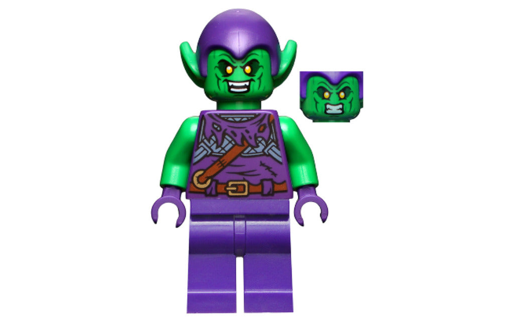 Lego Green Goblin 76219 68230 Green Skin Purple Outfit Super Heroes Minifigure