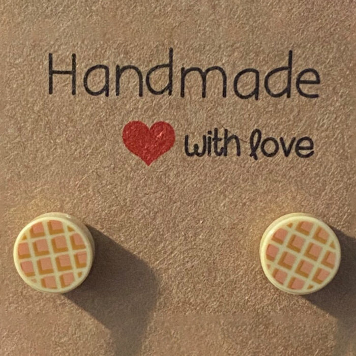 Brickohaulic Waffle Stud Earrings Handmade with LEGO® Bricks Parts