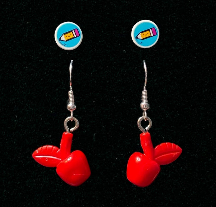 Brickohaulic Teacher Appreciation Earrings Handmade with LEGO® Bricks Parts