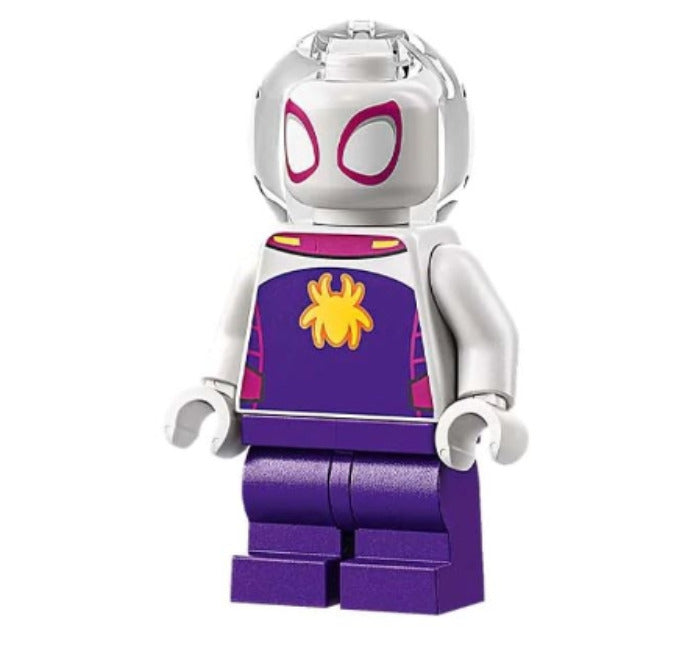 Lego Ghost-Spider 10790 Medium Legs Trans-Clear Helmet Super Heroes Minifigure