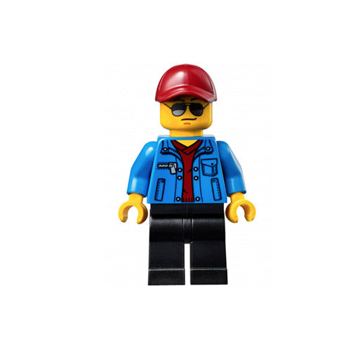 Lego Race Official Dark Red Cap, Blue Jacket 75875 Speed Champions Minifigure