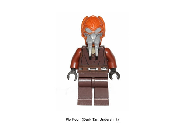 Lego Plo Koon 75045 Dark Tan Undershirt Clone Wars Star Wars Minifigure