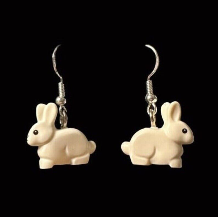 Brickohaulic Bunny Rabbit Dangle Earrings Handmade with LEGO® Bricks Parts