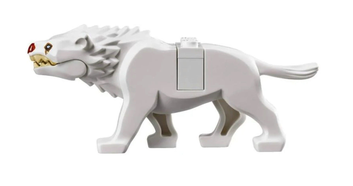 Lego White Warg 79002 with Dark Red Nose The Hobbit Animal Big Figure Minifigure