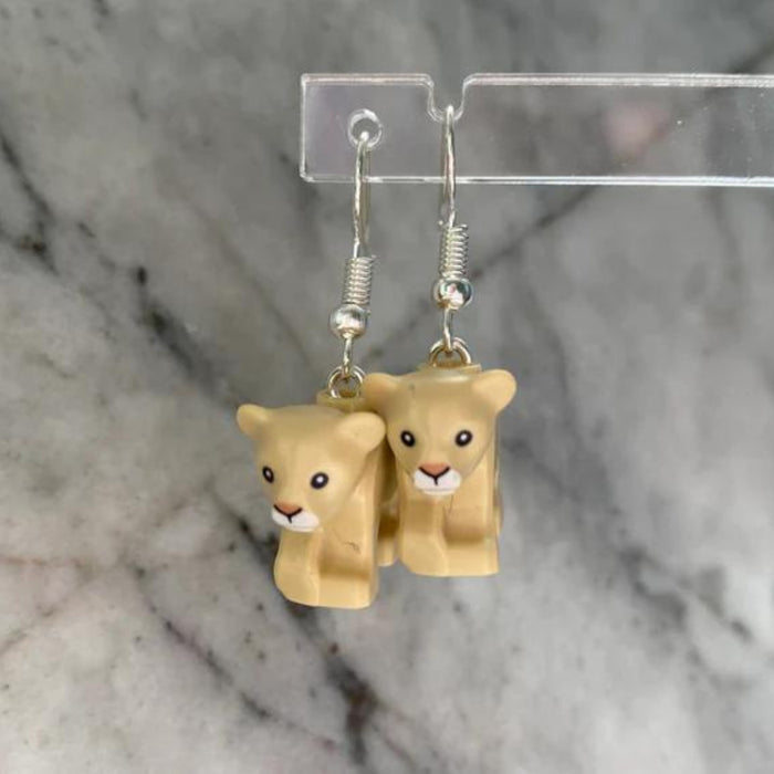 Brickohaulic Lion Cub Drop Earrings Handmade with LEGO® Bricks Parts