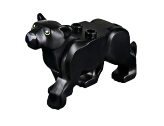 Lego Large Panther Black Cat with Lime Eyes Animal Big Figure Minifigure