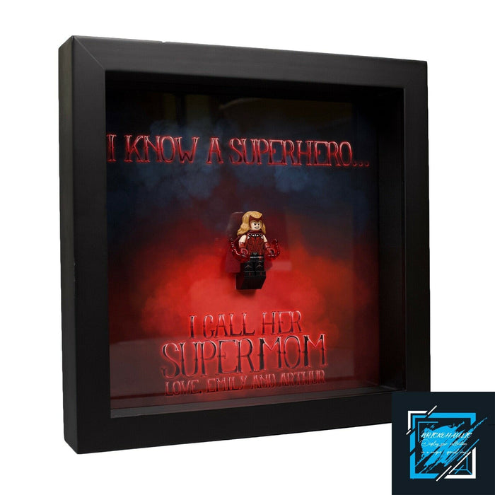 Brickohaulic Personalized Frame Scarlet Witch Minifigure Mother, Mom, Wife Gift