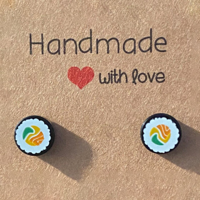 Brickohaulic Sushi Stud Earrings Handmade with LEGO® Bricks Parts