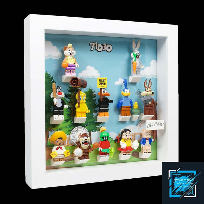 Brickohaulic White Display Frame Case for Looney Tunes Minifigures 71030