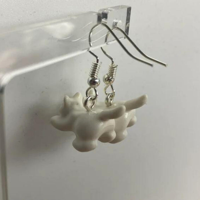 Brickohaulic Crouching Cat Drop Earrings Handmade with LEGO® Bricks Parts