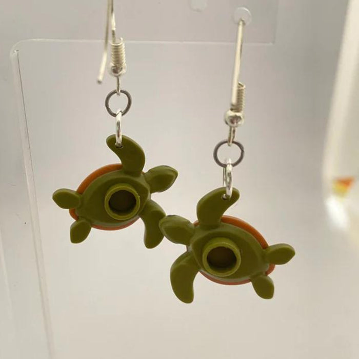 Brickohaulic Turtle Drop Earrings Handmade with LEGO® Bricks Parts