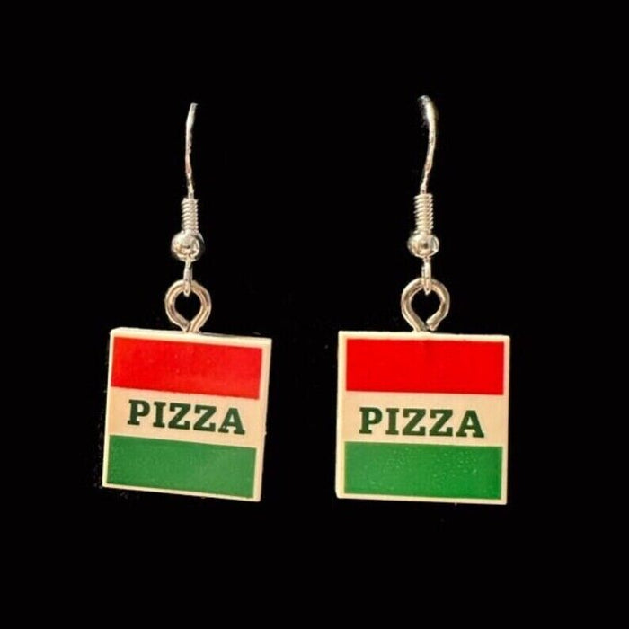 Brickohaulic Pizza Box Dangle Earrings Handmade with LEGO® Bricks Parts