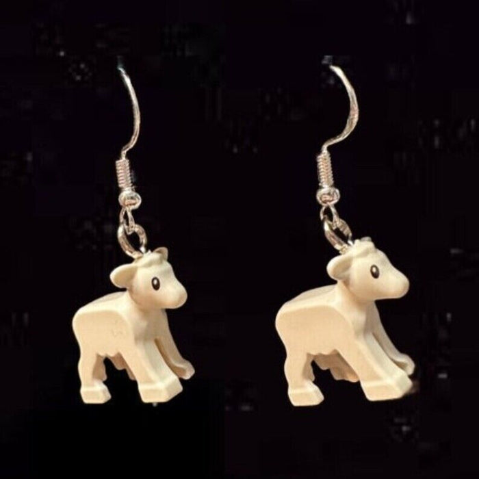 Brickohaulic Lamb Dangle Earrings Handmade with LEGO® Bricks Parts