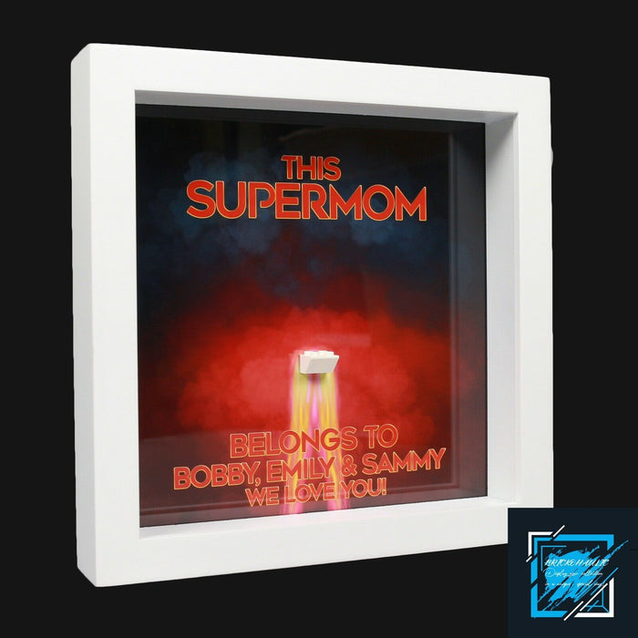 Brickohaulic Personalized Frame Captain Marvel Minifigure Mother, Mom, Wife Gift