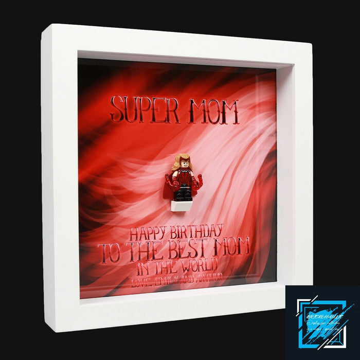 Brickohaulic Personalized Frame Scarlet Witch Minifigure Mother, Mom, Wife Gift