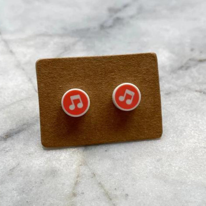 Brickohaulic Musical Notes Stud Earrings Handmade with LEGO® Bricks Parts