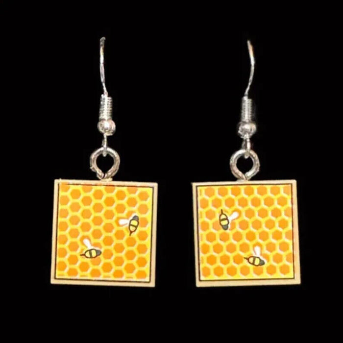 Brickohaulic Bee Hive Earrings Handmade with LEGO® Bricks Parts