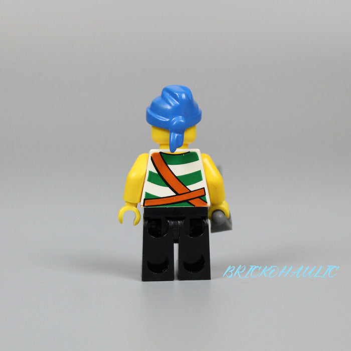 Lego Pirate Green 6240 White Stripes Blue Bandana Pirates Minifigure