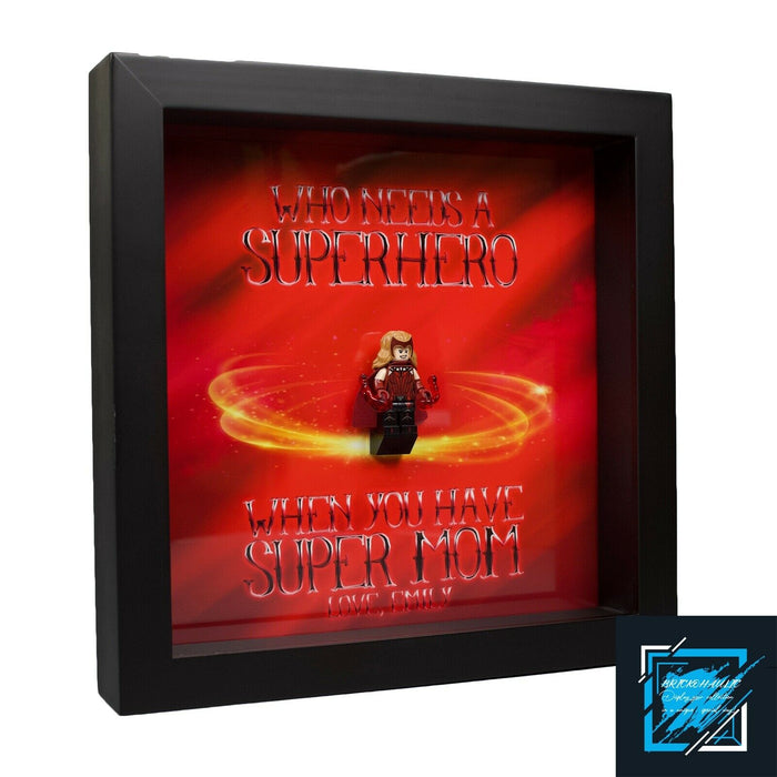 Brickohaulic Personalized Frame Scarlet Witch Minifigure Mother, Mom, Wife Gift