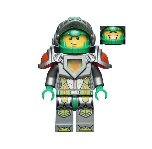 Lego Aaron 70317 Flat Silver Visor, 2 Clips on Back Nexo Knights Minifigure