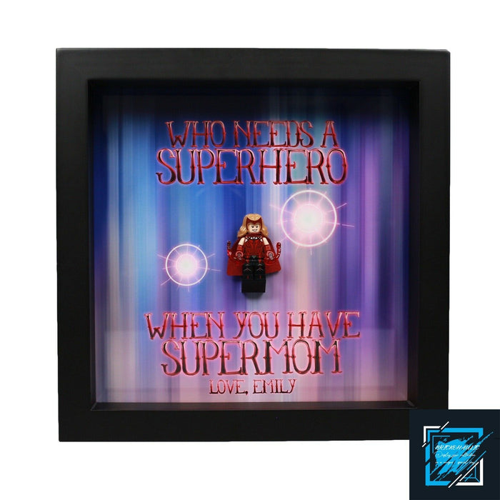 Brickohaulic Personalized Frame Scarlet Witch Minifigure Mother, Mom, Wife Gift