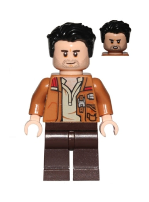 Lego Poe Dameron 75149 Medium Dark Flesh Jacket Star Wars Minifigure