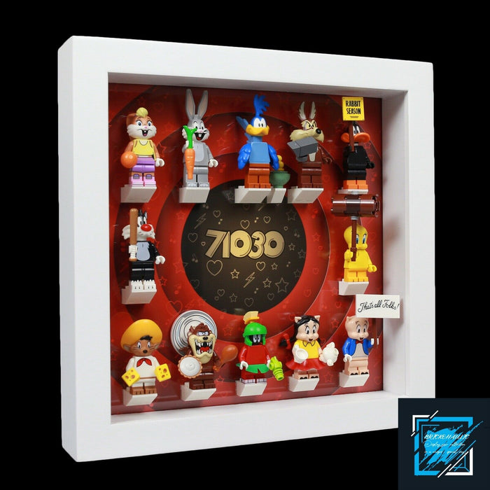 Brickohaulic White Display Frame Case for Looney Tunes Minifigures 71030