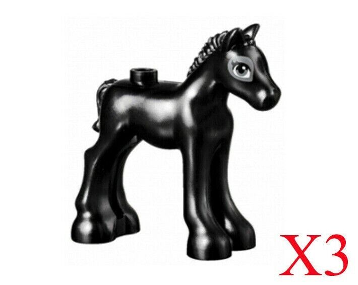 Lego Black Horse 41361 41151 Foal Animal Friends Minifigure Lot Of 3