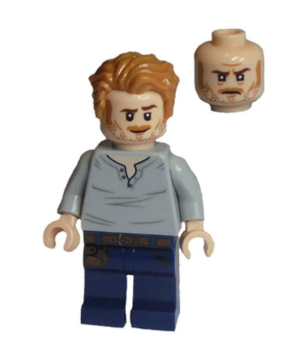 Lego Owen Grady 75938 75937 Open Neck Shirt Jurassic World Minifigure