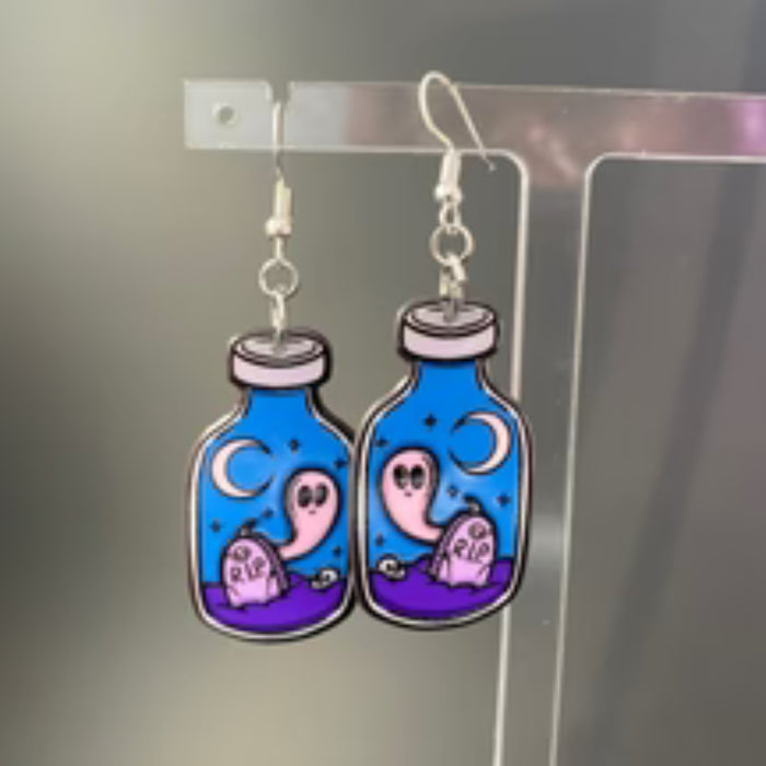 Brickohaulic Ghost Bottle Earrings Handmade with LEGO® Bricks Parts