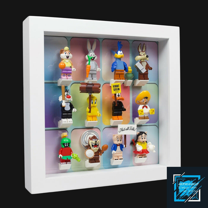 Brickohaulic White Display Frame Case for Looney Tunes Minifigures 71030