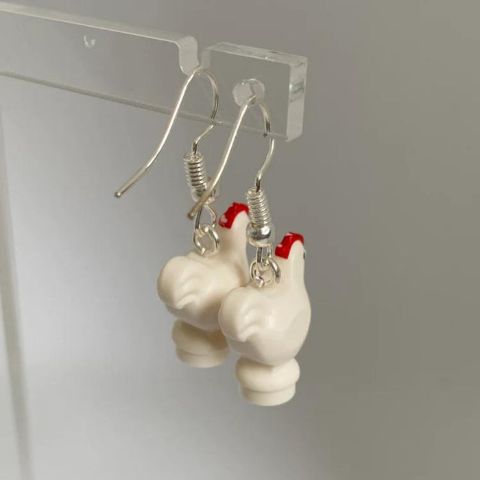 Brickohaulic Lego Brick Chicken Drop Earrings Handmade with LEGO® Bricks Parts