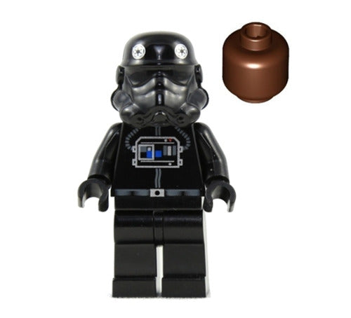 Lego TIE Fighter Pilot 7263 10131 Reddish Brown Head Star Wars Minifigure