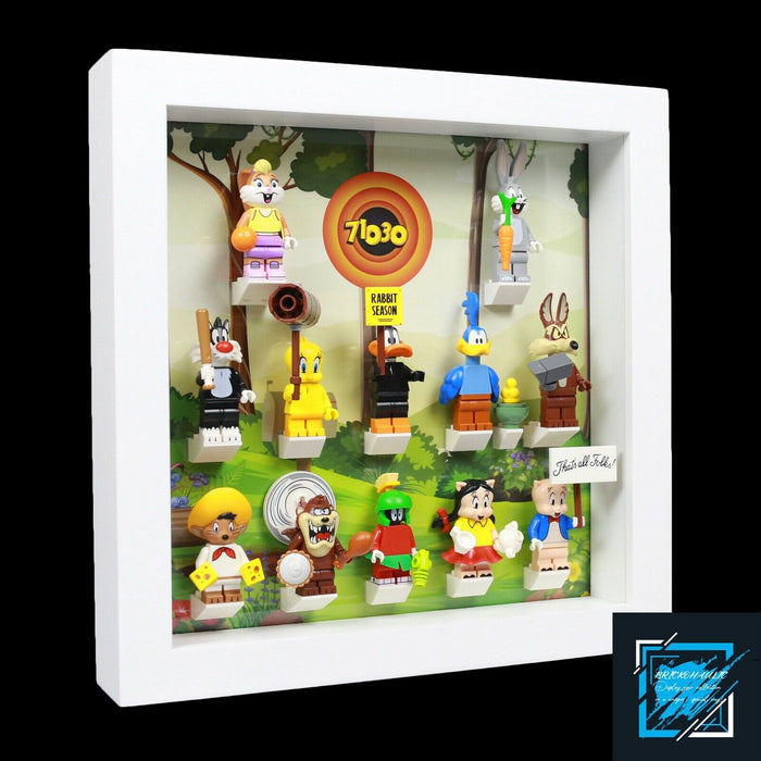 Brickohaulic White Display Frame Case for Looney Tunes Minifigures 71030