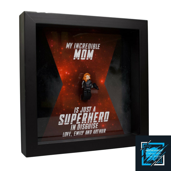 Brickohaulic Personalized Frame Black Widow Minifigure Mother, Mom, Wife Gift