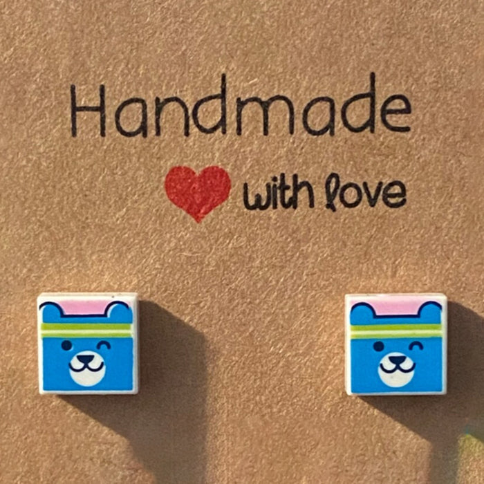 Brickohaulic Bear Stud Earrings Handmade with LEGO® Bricks Parts